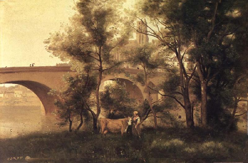 Corot Camille seine al bridge Spain oil painting art
